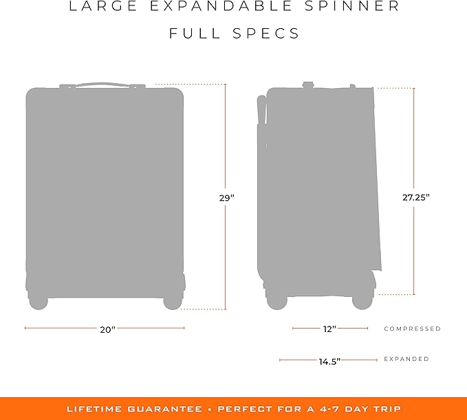 Briggs & Riley 29" Large Expandable Spinner - Checked Luggage for Travel, Suitcases with Wheels, Softside Rolling Bag for Men & Women, Self-Repairing Zipper - Baseline Collection, Black