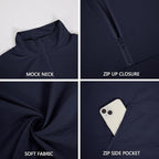 Men's Casual Quarter Zip Pullover Golf Windbreakers Athletic Lightweight Jacket Hiking Running Sweatshirt with Pockets