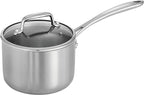 Tramontina Tri-Ply Clad Stainless Steel 2-Quart Small Sauce Pan with Glass Lid, Induction-Ready, Dishwasher-Safe, NSF-Certified, Made in Brazil