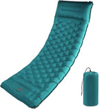 Camping Sleeping Pad with Pillow: Extra Thick 4.7 Inch Ultra-Light Self Inflating Air Mat, Lightweight Compact Inflatable Sleep Mattress with Built-in Pump Ultimate for Camping, Hiking (Peacock Blue)