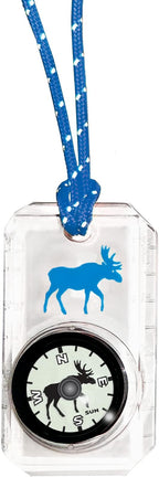 Big Discoveries Wildlife Compass for Kids - Children's Compasses for Camping, Hiking, and Exploring | Break-Away Neon Lanyard