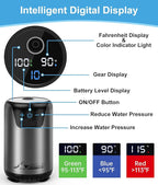 2026 Upgraded Portable Shower for Camping, Rechargeable Camping Shower with Intelligent LED Display, 10 Spray Modes, IPX7 Waterproof Outdoor Camp Pump for Hiking, Travel, Car, Pet