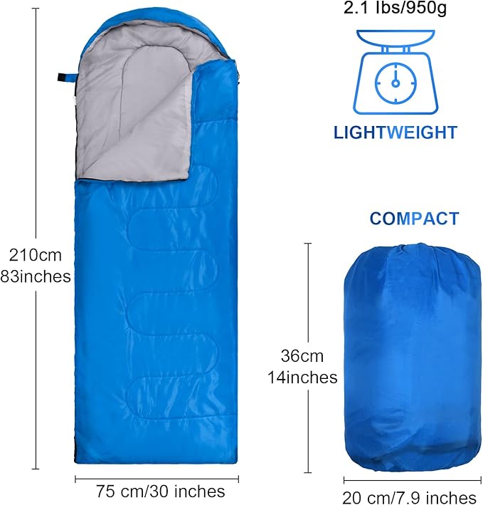 Macarrie 10 Pcs 0 Degree Camping Sleeping Bags Bulk for Adults Cold Weather 4 Season Warm Sleeping Bag with Compression Sack for Homeless Donation Shelter Emergency Hiking