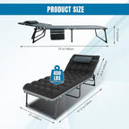 BIG RED Camping Sleeping Cot, 5-Position Folding Cot/Lounge Chair with Mattress, Folding Sleep Camp Cots for Adults, Heavy Duty Lounge Chairs for Outside, Beach, Lawn