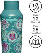 Corkcicle Disney Princess Jasmine Insulated Canteen Travel Water Bottle, Triple Insulated Stainless Steel, Keeps Beverages Cold for 25 Hours or Warm for 12 Hours, 20oz