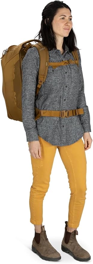 Osprey Sojourn Porter 46L Travel Backpack – Carry-On Compliant Luggage with StraightJacket Compression and Padded Laptop Sleeve – Durable Pack for International or Urban Travel, Brindle Brown