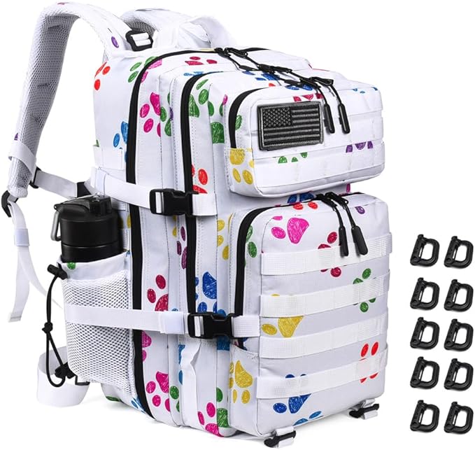 Military Tactical Backpack 45L Large Tactical Backpack for Men, Hiking Rucksack With Bottle Holder