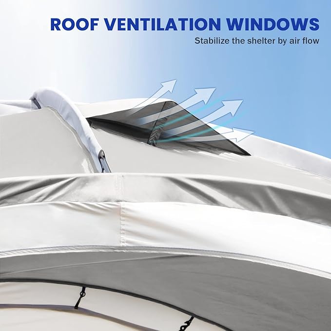 12x12ft Beach Tent Sun Shelter | Perfect for Beach Camping or Backyard Fun | Lightweight Beach Shade Design Provides Easy Setup & UPF50+ Protection | Your Family's Perfect Beach Canopy Tent