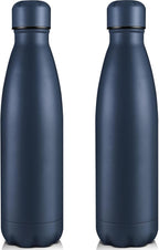 Volhoply 25oz Insulated Water Bottles 1/2/4 Pack, Double Wall Stainless Steel Vacuum Flask Keeps Cold & Hot, BPA Free Leakproof Bottle (Nvay,2 Pack)