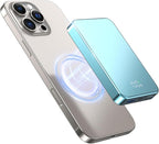 for Magsafe Portable Charger, Aluminum Alloy Small 10000mAh 20W PD Magnetic Power Bank, USB-C in&Out Wireless Battery Pack Phone Charger for iPhone 17/16/15/14/13/12 Plus Pro Max Series -Blue