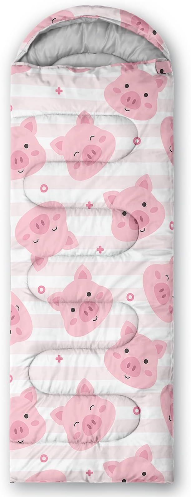 AILONEN Pink Lovely Rabbit Sleeping Bag for Girls Kids Adults,Warm and Cool Weather,Lightweight,Waterproof Backpacking,Cartoon Flowers Printed Bunny Sleeping Bag for Camping