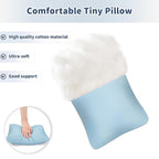 Pro Goleem Small Pillow 11’’x6’’x2.5’’ for Kids and Baby Sleeping with Name Tag Mini Tiny Pillow for Camping and Chair Car Air Nap Neck Lumbar Knee Rest Pillows, Blue