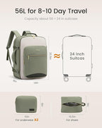 LOVEVOOK 56L Travel Backpack for Women & Men, Airline Approved Carry On Luggage with 3 Packing Cubes, TSA Overnight Bags, Waterproof Personal Item Bag, Weekender Essentials Backpacks fits 17" Laptop