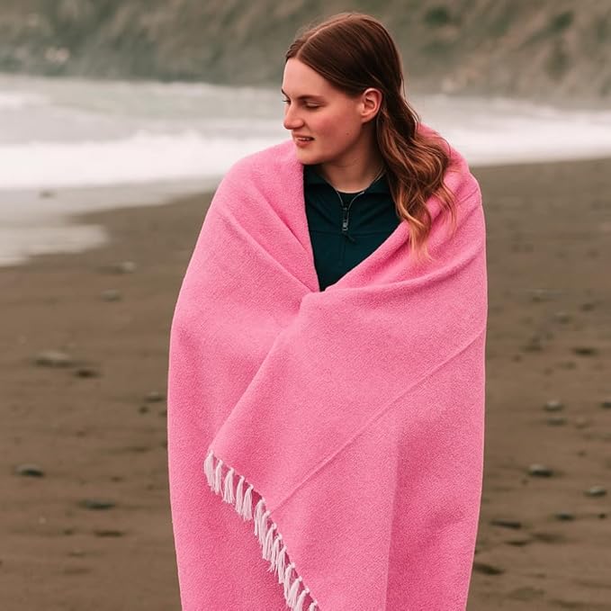 Open Road Goods Solid Color Mexican Yoga Blanket – Large Handwoven Throw for Yoga, Beach, Camping or Home – Soft and Durable Cotton Blend