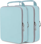 Extra Large Compression Packing Cubes for Travel Essentials, 2 Set Expandable Travel Cubes for Packing Compression Bags Luggage Suitcase Organizer, Blue