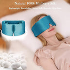 Mulberry Silk Sleep Mask – 100% Silk Sleep Masks for Women, Anti-Wrinkle, Light Blocking Eye Cover, Adjustable for Travel & Beauty (Blue)