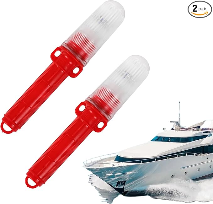 2Pcs Boat Flares, Boat Flares Coast Guard Approved Marine, Waterproof Emergency Signals for Boating Safety Kit, Fishing Nets (No Batteries Included)