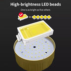 2-Pack Rechargeable Outdoor Camping Lights, 2400mAh IPX4 Waterproof LED Hanging Light, Emergency Light Bulbs for Power Outage, Portable Tent Lamps with Hook for Campsite, Vendor Booths, BBQ