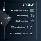 SEINXON Wallet Tracker (iOS Only) IP68 Thin Item Finder Card Luggage Located Bluetooth Works with Apple Find My APP & Network - Magnetic Charger (Slim)