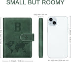 Personalized B Passport Holder Cover Initial Letter Travel Wallet RFID Blocking Passport Cover Credit Card Holder Case Passport Book Holders for Women and Men, Pine Green-B