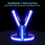 LED Reflective Vest Safety Gear, Light Up Vest for Night Walking Cycling, High Visibility Running Vest with Reflective Strips