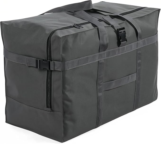 Large Duffel Bag, Waterproof Carry on Weekend Overnight Storage Bag over Luggage for Airline, Travel, Camping, Moving