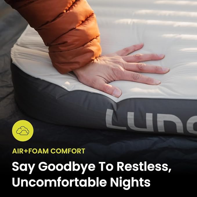 Luno AIR+Foam PRO Camping Mattress - Regular | Universal Fit | Hybrid Foam + Air Mattress
