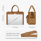 TOPDesign Heavy-Duty Canvas Tote Bag for Women, Adjustable Crossbody/Shoulder Handbag with 9 Pockets, Everything Tote