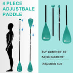 SUP Paddle, Stand Up Paddle Board Paddle Lightweight Adjustable 4-Piece Aluminium Kayak Paddles, Unique Lock Design Floating Alloy Shaft Paddle for Paddle Board