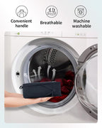 ECOHUB 5 Set Compression Packing Cubes for Suitcases Organiser Bags Set Travel Essentials with Shoe Bags for Travel Tear-resistant Travel Accessories with ID Tag Expandable Packing Bags(Navy Blue)