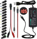 Universal Power Supply 3V~24V 3A 72W Adjustable Variable 3V 5V 6V 9V 12V 15V 18V 20V 24V AC/DC Adapter Charger, 100V-240V AC to DC Converter with 14 Tips and Polarity Converter