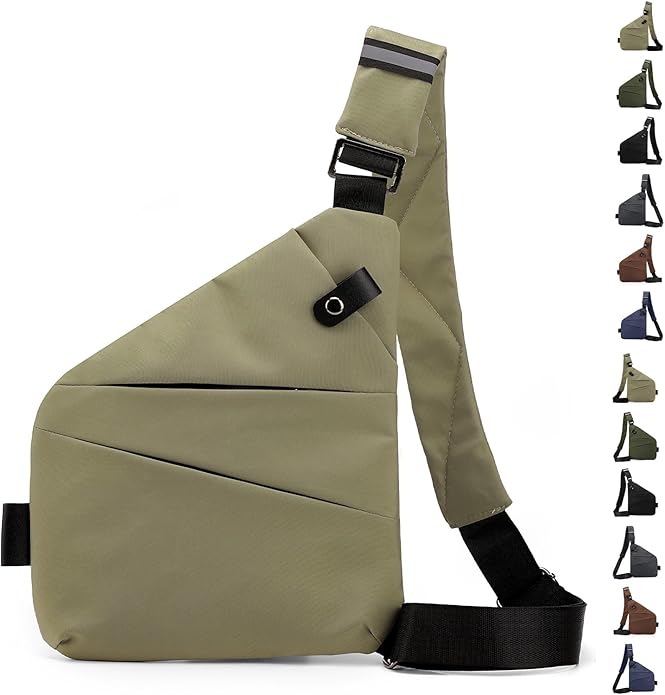 Anti Theft Crossbody Travel Bag for Women Men,Multi-pocket Crossbody Bag,Slim Sling Bag with Adjustable Strap