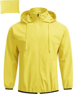 COOFANDY Men's Packable Rain Jacket Lightweight Waterproof Raincoat with Hood Travel Hiking Golf Windbreaker
