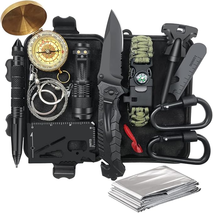 Gifts for Men Dad Husband - Christmas Stocking Stuffers, Birthday Gifts Idea for Him Boyfriend Man- Survival Kit 14 in 1, Survival Gear and Equipment, Fishing Hunting Camping Accessories, Cool Gadgets