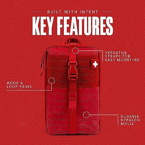My Medic MYFAK Large Medical Kit (PRO) - Emergency First Aid Survival Essentials & Travel Bag Supplies | EMT Rescue Items For Any Car, Home or Office - Red