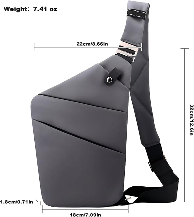 Anti Theft Travel Bag, One Shoulder Large Capacity Cross-body Bag Chest Fashion Lightweight Sling Bags for Travel Sports