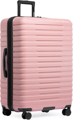 U.S. Traveler Boren Expandable Hardside Rugged Travel Luggage with 8 Spinner Wheels, Rose Pink, Checked-Large 30-Inch