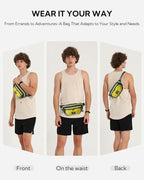 WATERFLY Lightweight Small Fanny Pack: 1.5L Mini Slim Crossbody Waist Belt Hip Bag with RFID Blocking, Anti-Theft & Water Resistant Pouch for Women Men Travel Hiking Running Walking EDC