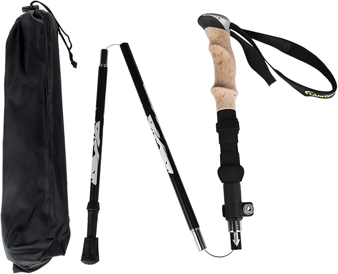 Aluminum Collapsible Ultralight Travel Trekking Hiking Pole for Men and Women (Fits 5'3" - 6'2")