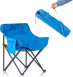 ZONEMEL Portable Sauna Chair, Fast Folding Oxford Fabric Reinforced Chair, with Pockets and Carry Bag, Suitable for Sauna, Fishing, and Picnics (Blue)