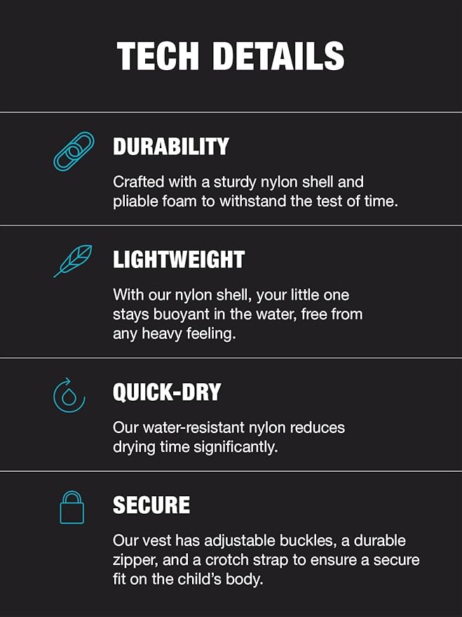 HyperLite Elite Infant/Toddler, Child & Youth Life Jackets – USCG Approved for Boating, Water Sports & Swimming