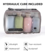 6 Set Compression Packing Cubes for Travel, Large Medium Small Luggage Organizers (Misty Silver)