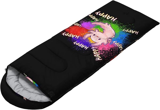 HOSIMA Cartoon Axolotl Sleeping Bags for Kids 10-12,Blue Cartoon Kids Sleeping Bags for Girls Boys,Compact Sleeping Bag for Camping Essentials and Hiking.
