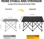 ROCK CLOUD Portable Camping Table Ultralight Aluminum Camp Table Folding Beach Table for Camping Hiking Backpacking Outdoor Picnic, Double Frame