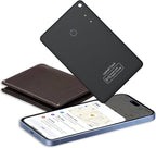 Wallet Tracker Card [Apple MFi Certified] Air Tracker Tag, 0.06in Rechargeable Smartcard Work with Apple Find My, Keys Finder and Item Locator for Passport, Bags, Laptop, Black 1 Pack, iOS only, EB