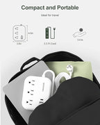 European Travel Plug Adapter, ROOTOMA 6ft International Power Strip 3 American Outlets, 3 USB Charger, US to Europe Plug Aadaptor, US to EU Power Adapter, for Spain France Germany Iceland, White