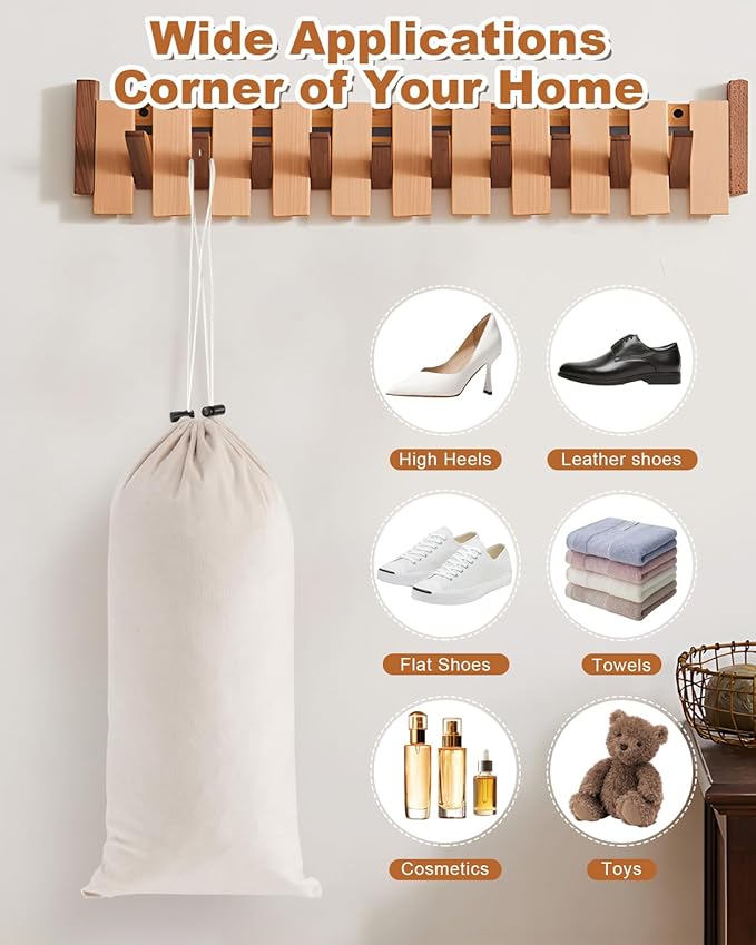 2 Pcs Single Shoe Bags for Travel, 17.3"x8.6" Washable Travel Shoe Bags for Packing in Suitcase, Velvet Dust Bag with Drawstring, Shoe Pouch for Women and Men, Travel and Home Storage (Beige)
