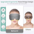 Sleep Mask, Premium Eye Mask for Sleeping, Completely Blackout, Superior Soft Comfort, Upgraded 3D Ergonomic Designed Sleeping Mask for Home, Office, Travel, Meditation, Yoga, Grey