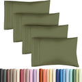 Pillowcases - Ultra Soft Hotel Quality Pillowcase Covers - Comfy, Cozy & Wrinkle Free - Shrinkage and Fade Resistant - Machine Washable Pillow Protectors - (Queen, Sage Green, 4 Piece Set)