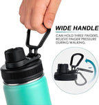 koodee Insulated Water Bottle, 32 oz Stainless Steel Double Wall Vacuum Wide Mouth Sport Bottle with Leakproof Spout Lid (Teal)